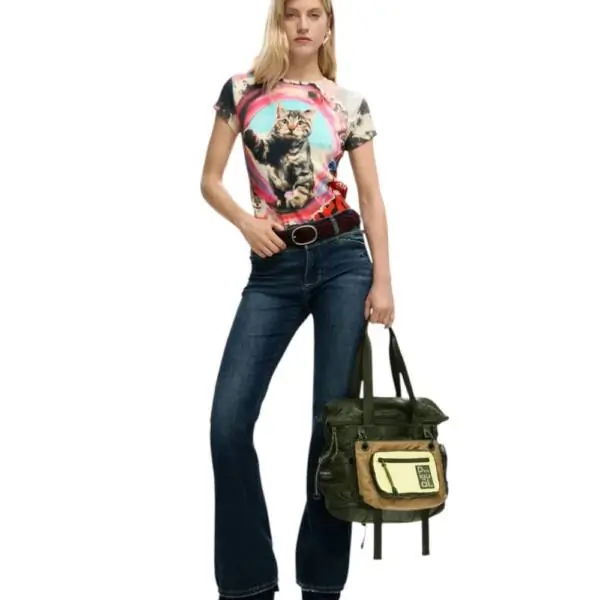Desigual - Γυναικεία Τσάντα 'Ωμου Neo Grunge Voyager 26SAKY06-4002 Πράσινο 26SAKY06-4002