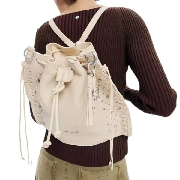 Desigual - Γυναικεία Τσάντα 'Ωμου/Πλάτης Gallium Harlan 26SAKP33-1008 Μπεζ 26SAKP33-1008