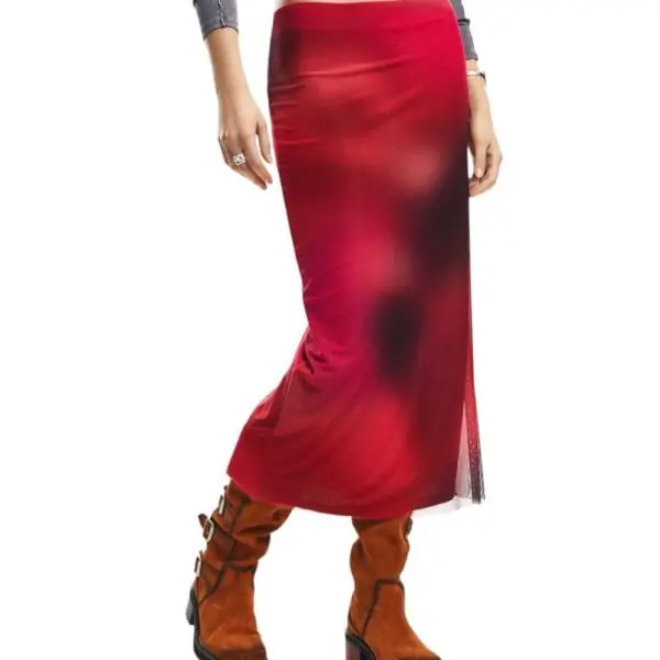 Desigual - Γυναικεία Φούστα Midi Asmee 26SWFK02-3098 Βιολετί