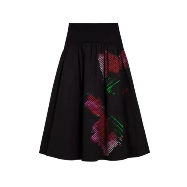 Desigual - Γυναικεία Φούστα Midi Fal Cane 26SWFW02-2000 Μαύρο