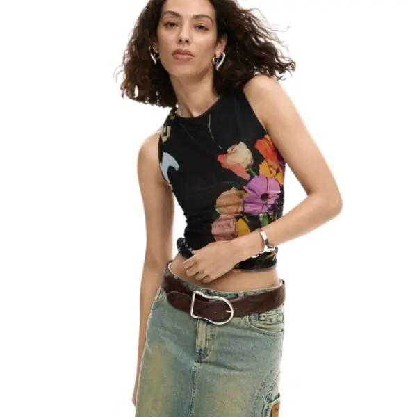 Desigual - Γυναικείο T-shirt Bruselas 26SWTK14-2000 Μαύρο 26SWTK14-2000
