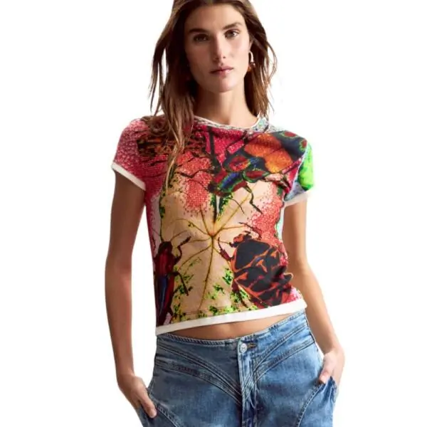 Desigual - Γυναικείο T-shirt Bugs Lacroix 26SWTK27-9019 Κόκκινο 26SWTK27-9019