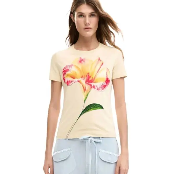 Desigual - Γυναικείο T-shirt Estocolmo 26SWTK03-1001 Μπεζ 26SWTK03-1001