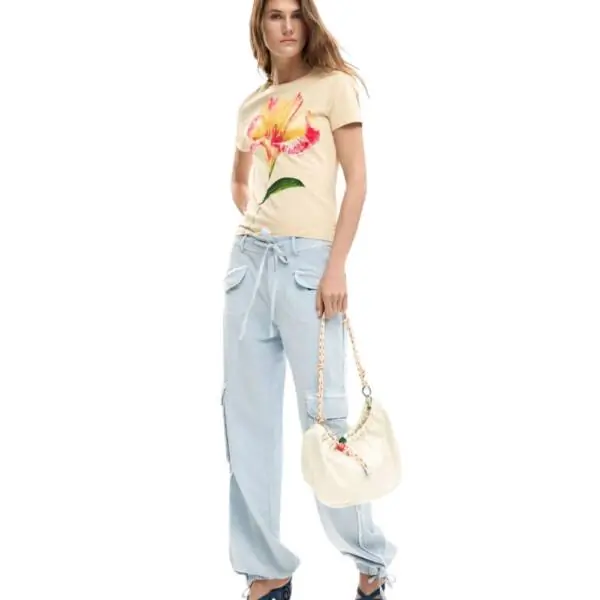 Desigual - Γυναικείο T-shirt Estocolmo 26SWTK03-1001 Μπεζ 26SWTK03-1001