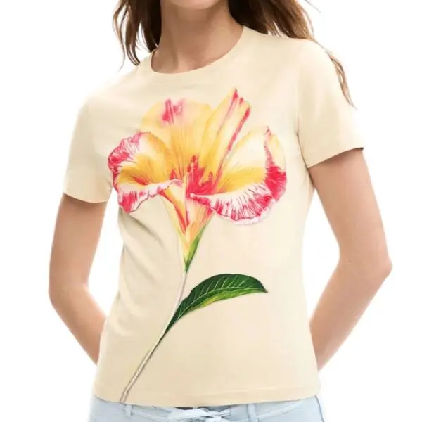 Desigual - Γυναικείο T-shirt Estocolmo 26SWTK03-1001 Μπεζ 26SWTK03-1001