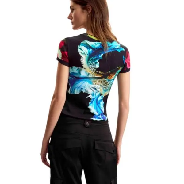 Desigual - Γυναικείο T-shirt Multiflowers Lacroix 26SWTK49-9019 Μαύρο 26SWTK49-9019