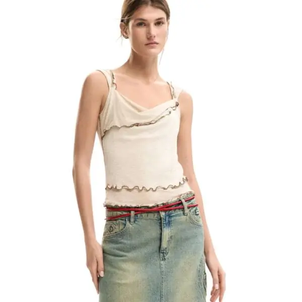 Desigual - Γυναικείο T-shirt Vilna 26SWTK24-2001 Μπεζ 26SWTK24-2001