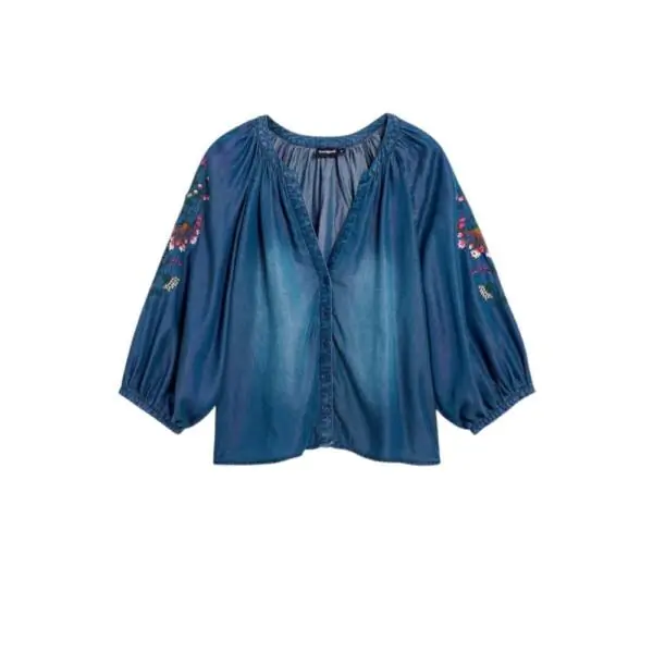 Desigual - Γυναικείο Πουκάμισο Blus Chambre 26SWBW16-5055 Μπλε