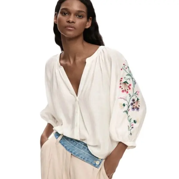 Desigual - Γυναικείο Πουκάμισο Blus Roman 26SWBW13-1000 Λευκό 26SWBW13-1000