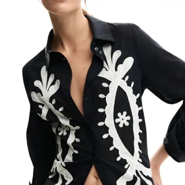 Desigual - Γυναικείο Πουκάμισο Flora 26SWCW08-2000 Μαύρο 26SWCW08-2000