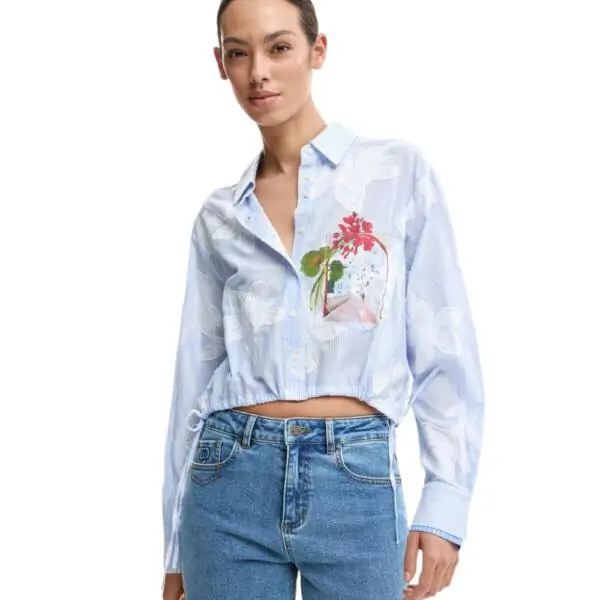 Desigual - Γυναικείο Πουκάμισο Parker 26SWCW28-5029 Σιέλ 26SWCW28-5029