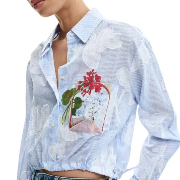 Desigual - Γυναικείο Πουκάμισο Parker 26SWCW28-5029 Σιέλ 26SWCW28-5029