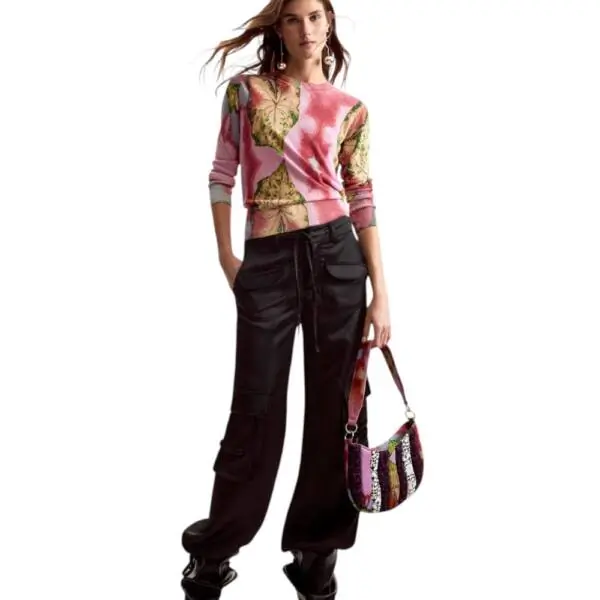 Desigual - Γυναικείο Πουλόβερ Leaf Lacroix 26SWJF45-3049 Ροζ 26SWJF45-3049