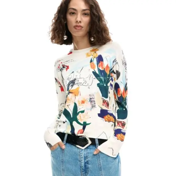 Desigual - Γυναικείο Πουλόβερ Nantes 26SWJF35-1001 Μπεζ 26SWJF35-1001