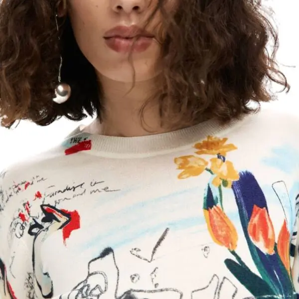 Desigual - Γυναικείο Πουλόβερ Nantes 26SWJF35-1001 Μπεζ 26SWJF35-1001