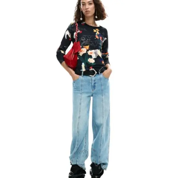 Desigual - Γυναικείο Πουλόβερ Nantes 26SWJF35-2000 Μαύρο 26SWJF35-2000