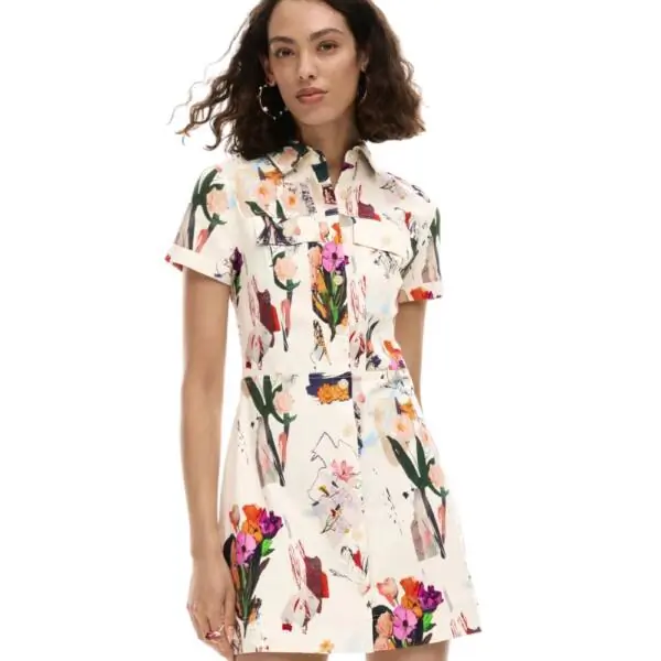 Desigual - Γυναικείο Φόρεμα Fini 26SWVW48-1008 Λευκό 26SWVW48-1008