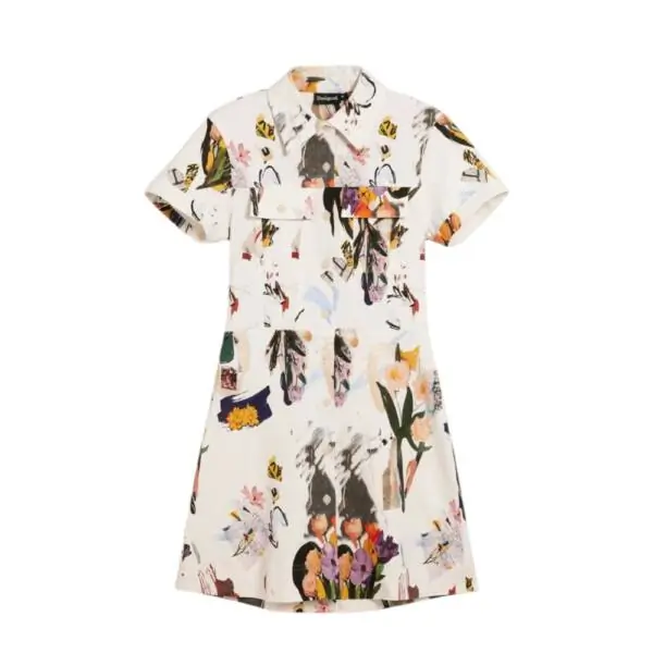 Desigual - Γυναικείο Φόρεμα Fini 26SWVW48-1008 Λευκό