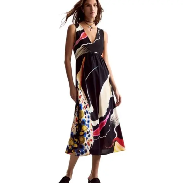 Desigual - Γυναικείο Φόρεμα Japan Opart Lacroix 26SWVW60-2000 Μαύρο 26SWVW60-2000