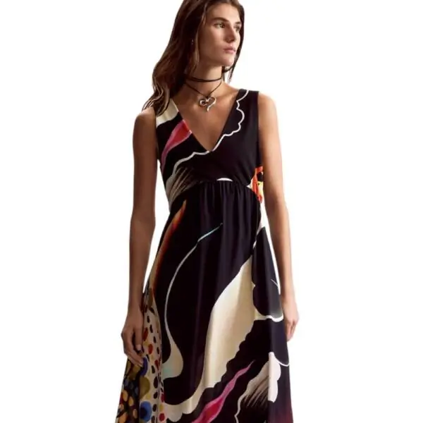 Desigual - Γυναικείο Φόρεμα Japan Opart Lacroix 26SWVW60-2000 Μαύρο 26SWVW60-2000