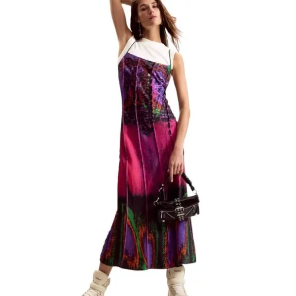 Desigual - Γυναικείο Φόρεμα Maxi Alas Lacroix 26SWVW42-3062 Μωβ 26SWVW42-3062