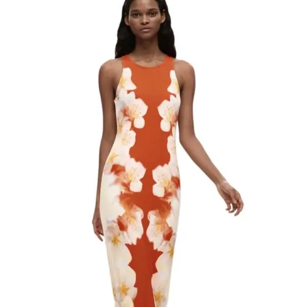 Desigual - Γυναικείο Φόρεμα Maxi Jasmine 26SWVK37-7002 Πορτοκαλί 26SWVK37-7002