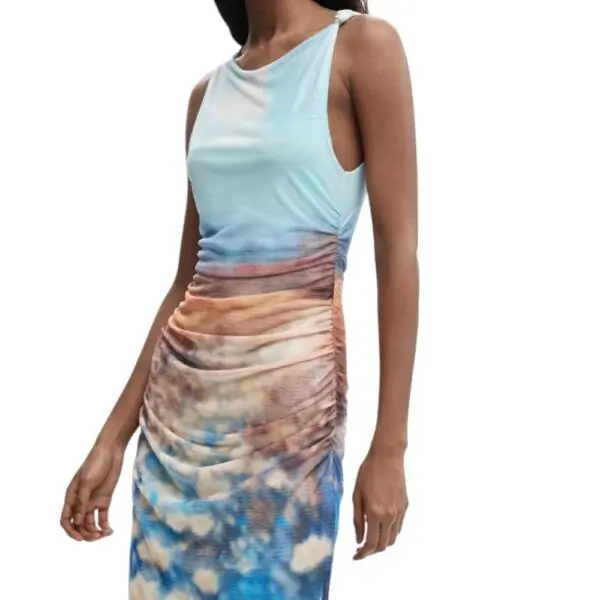 Desigual - Γυναικείο Φόρεμα Maxi Vermont 26SWVK28-5045 Γαλάζιο 26SWVK28-5045