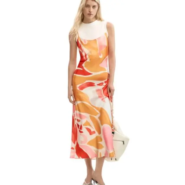 Desigual - Γυναικείο Φόρεμα Maxi Wave 26SWVW52-7002 Πορτοκαλί 26SWVW52-7002