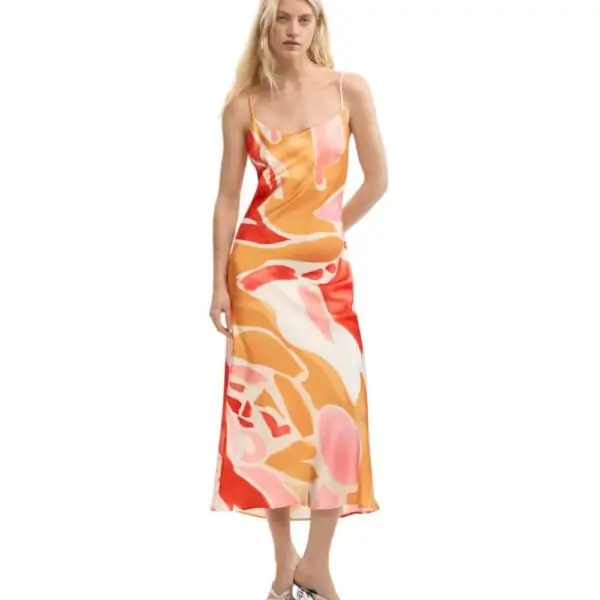 Desigual - Γυναικείο Φόρεμα Maxi Wave 26SWVW52-7002 Πορτοκαλί 26SWVW52-7002