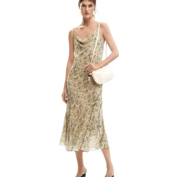 Desigual - Γυναικείο Φόρεμα Midi Grungy 26SWVW25-1008 Μπεζ 26SWVW25-1008