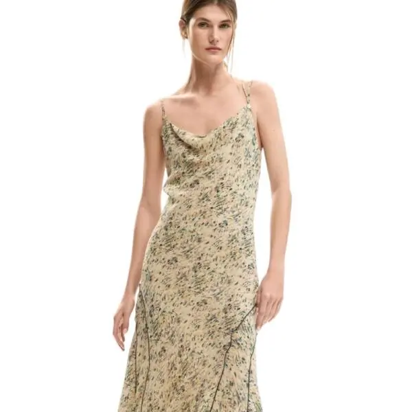 Desigual - Γυναικείο Φόρεμα Midi Grungy 26SWVW25-1008 Μπεζ 26SWVW25-1008