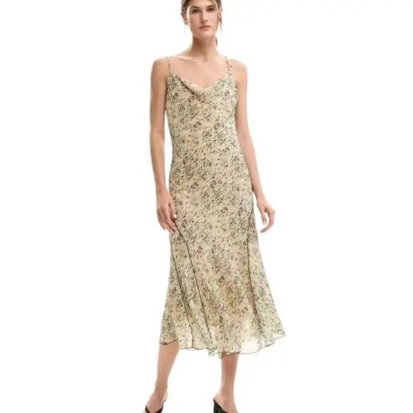 Desigual - Γυναικείο Φόρεμα Midi Grungy 26SWVW25-1008 Μπεζ 26SWVW25-1008