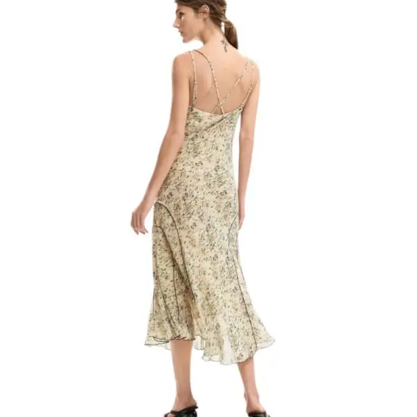 Desigual - Γυναικείο Φόρεμα Midi Grungy 26SWVW25-1008 Μπεζ 26SWVW25-1008