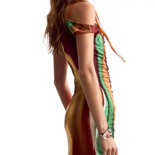 Desigual - Γυναικείο Φόρεμα Midi Paint Lacroix 26SWVK17-1001 Ριγέ 26SWVK17-1001