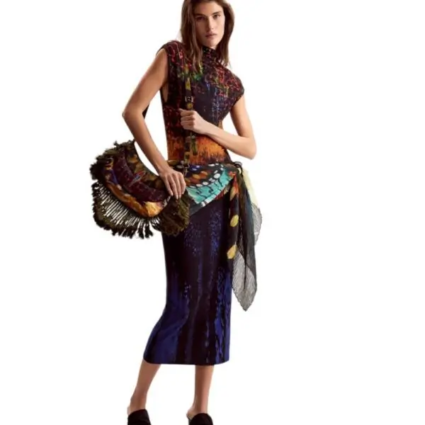 Desigual - Γυναικείο Φόρεμα Midi Psicho Animal Lacroix 26SWVK41-9019 Μαύρο 26SWVK41-9019