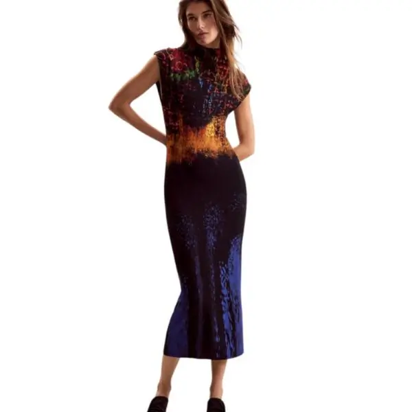 Desigual - Γυναικείο Φόρεμα Midi Psicho Animal Lacroix 26SWVK41-9019 Μαύρο 26SWVK41-9019