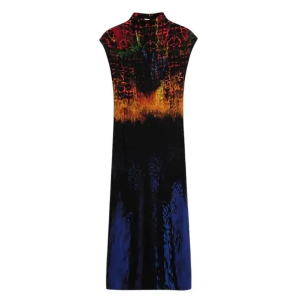 Desigual - Γυναικείο Φόρεμα Midi Psicho Animal Lacroix 26SWVK41-9019 Μαύρο