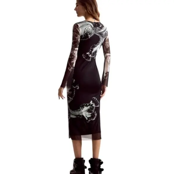 Desigual - Γυναικείο Φόρεμα Midi Reims Lacroix 26SWVK53-2000 Μαύρο 26SWVK53-2000