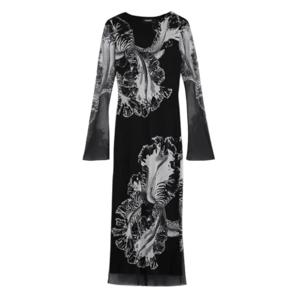 Desigual - Γυναικείο Φόρεμα Midi Reims Lacroix 26SWVK53-2000 Μαύρο