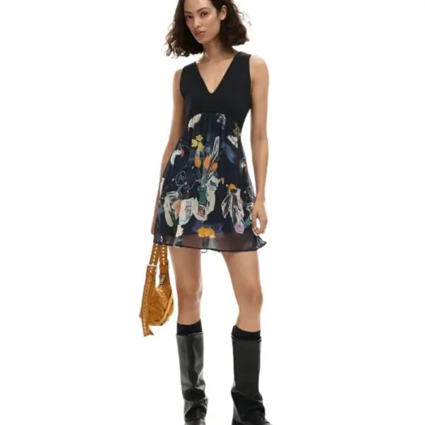 Desigual - Γυναικείο Φόρεμα Vest Uve Collage 26SWVW47-2000 Μαύρο 26SWVW47-2000