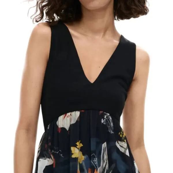 Desigual - Γυναικείο Φόρεμα Vest Uve Collage 26SWVW47-2000 Μαύρο 26SWVW47-2000
