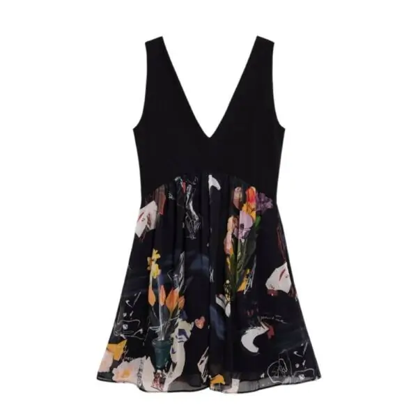 Desigual - Γυναικείο Φόρεμα Vest Uve Collage 26SWVW47-2000 Μαύρο