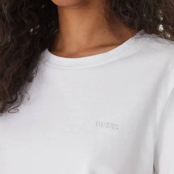 Guess - Γυναικείο T-Shirt Crop Top V6GI17K2984-G011 Λευκό V6GI17K2984-G011