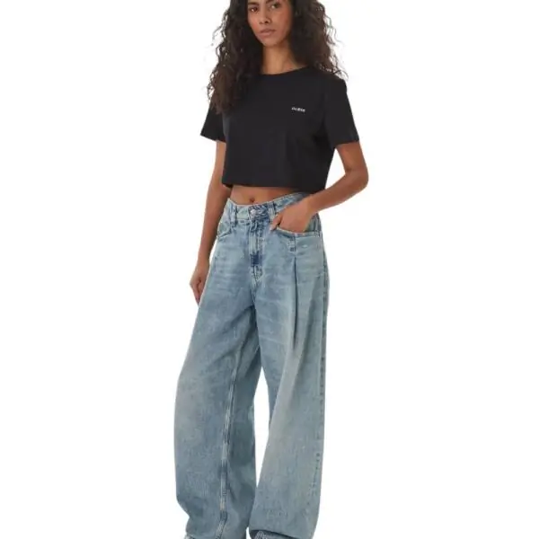 Guess - Γυναικείο T-Shirt Crop Top V6GI17K2984-JBLK Μαύρο V6GI17K2984-JBLK