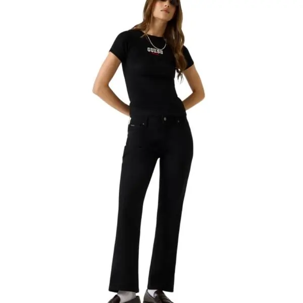 Guess - Γυναικείο Παντελόνι Τζιν G08 High Rise Skinny W5YA98D6311-INBO Μαύρο W5YA98D6311-INBO