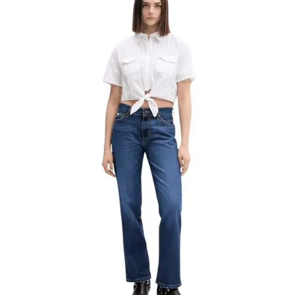 Guess - Γυναικείο Παντελόνι Τζιν G08 Mid Rise Straight W5YA98D6328-IJAG Μπλε W5YA98D6328-IJAG