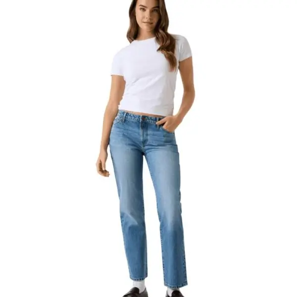 Guess - Γυναικείο Παντελόνι Τζιν G08 Mid Rise Straight W5YA98D6332-INLV Μπλε W5YA98D6332-INLV