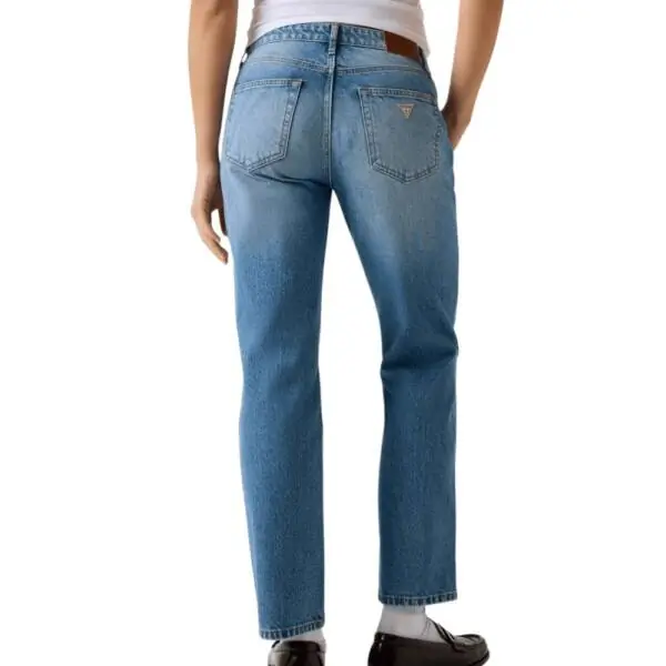 Guess - Γυναικείο Παντελόνι Τζιν G08 Mid Rise Straight W5YA98D6332-INLV Μπλε W5YA98D6332-INLV