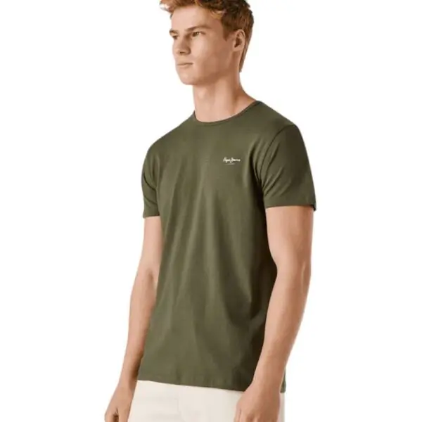 Pepe Jeans - Ανδρικό T-shirt Original Basic PM5010180-728 Χακί PM5010180-728