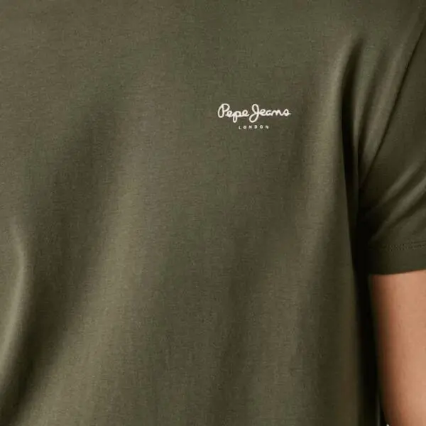 Pepe Jeans - Ανδρικό T-shirt Original Basic PM5010180-728 Χακί PM5010180-728